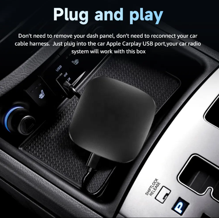 Ai Box,Wireless CarPlay & Android Auto Adapter, Supports Netflix/YouTube/Screen Mirror/TF Card (2GB + 32GB)