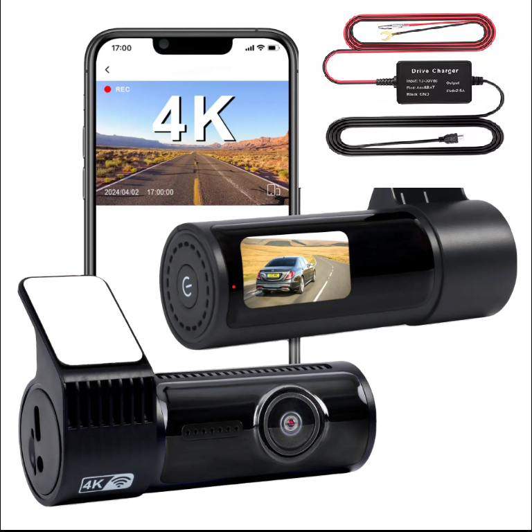 JT-4K-06 Ultra HD 2- Channel Dash Camera (64 GB SD Card)