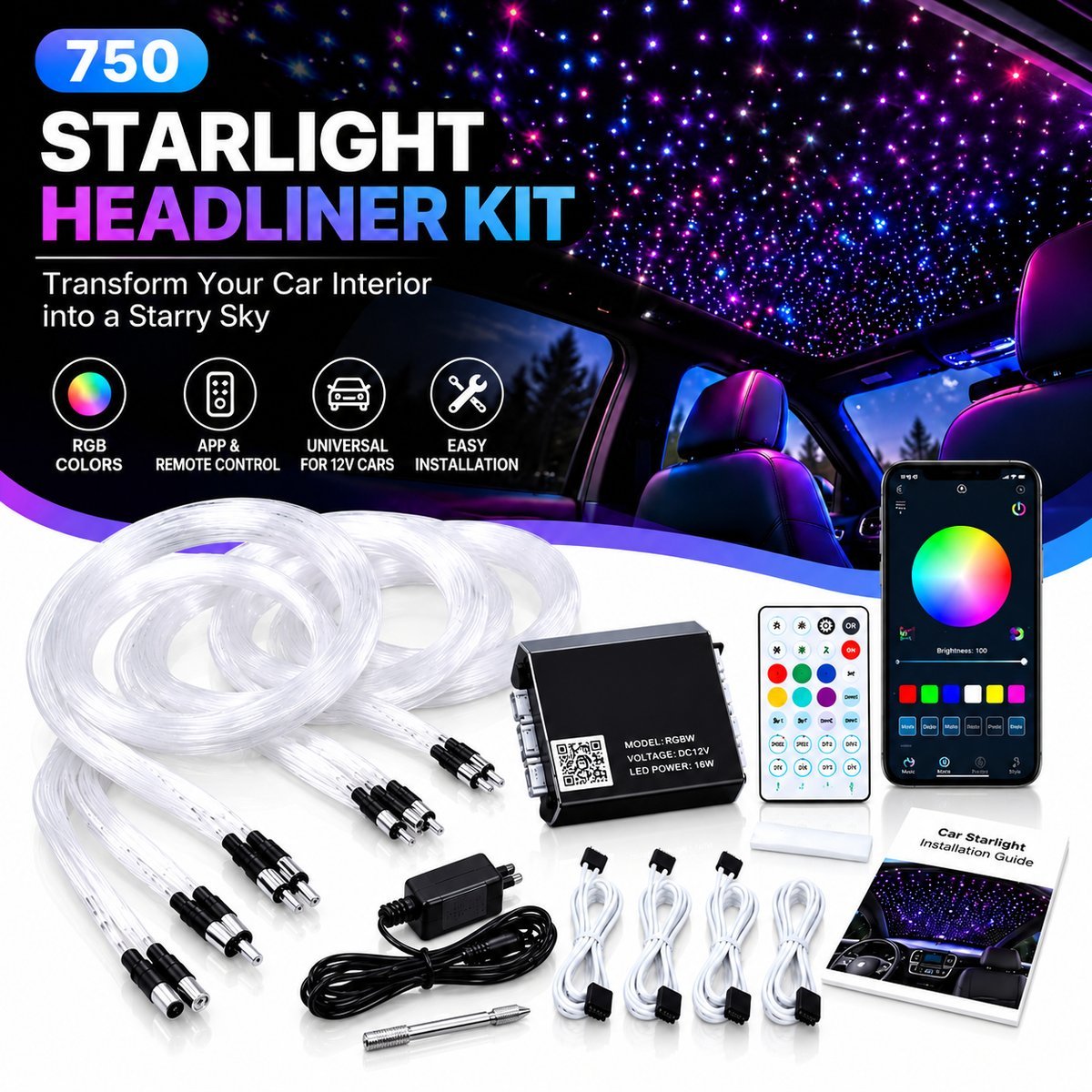JT Starlight Headliner 750 Sparkling Stars